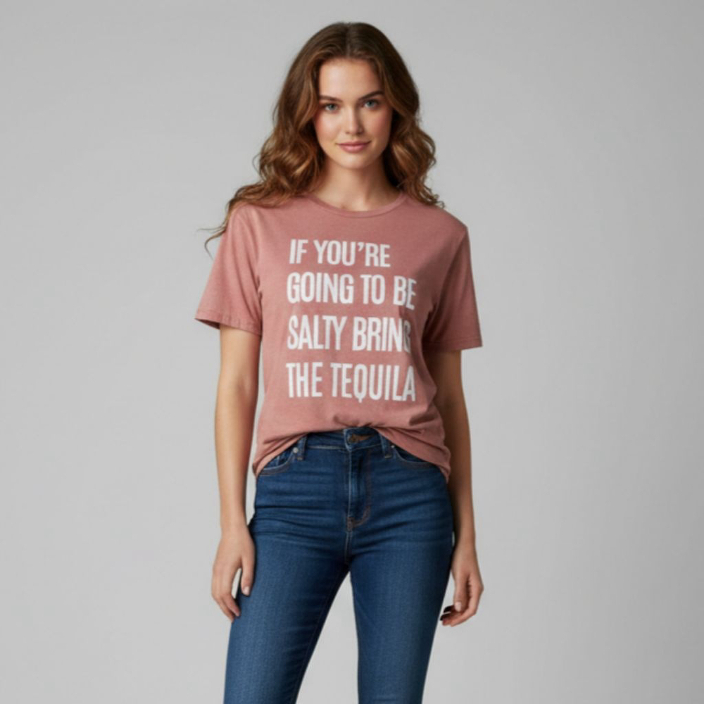 Cotton Heritage Large Coral Pink Tequila Salty T-shirt
